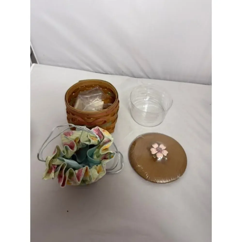 Longaberger 2009 Mother's Day Basket, Protector, Liner & Lid Combo Set New